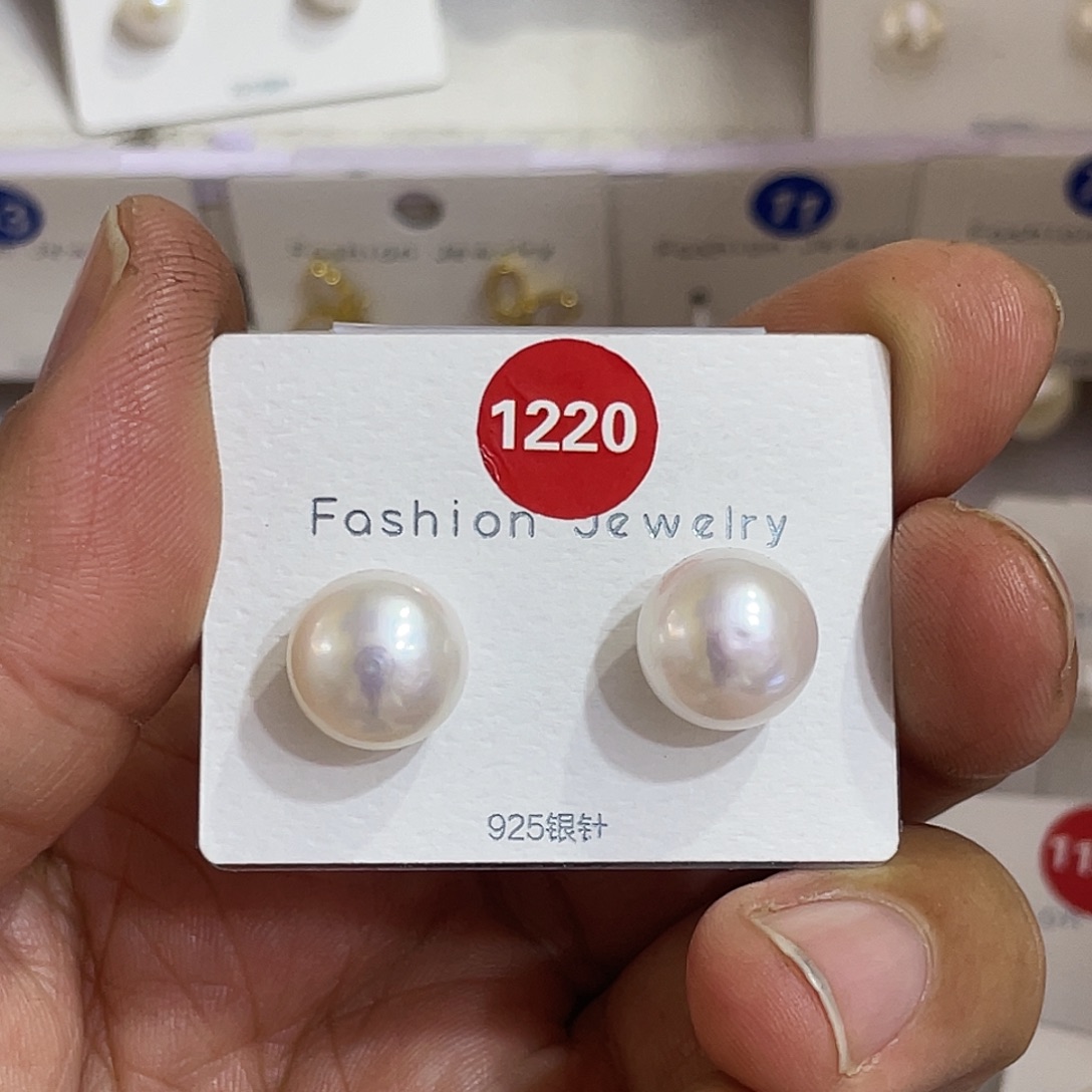 *****淡水珍珠耳饰银S925镶嵌