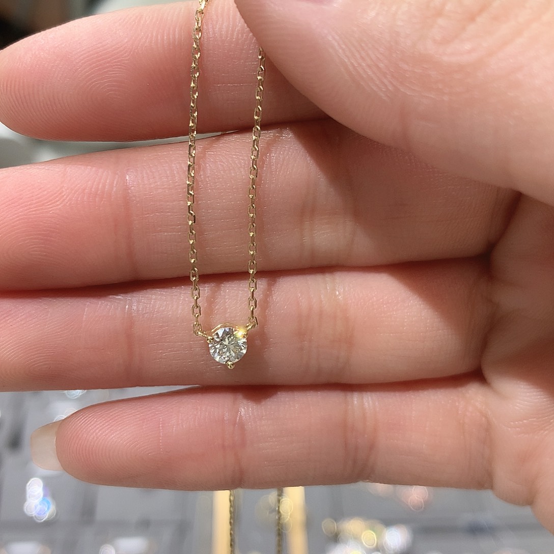 钻石套链18K金镶嵌项链