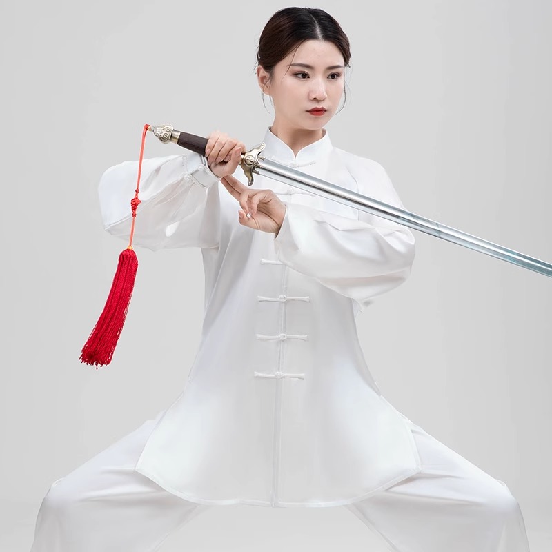 【真丝】御尊25新高端太极服飘逸透气练功武术表演服男女套装新