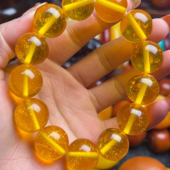 琥珀手串未镶嵌蜜蜡
