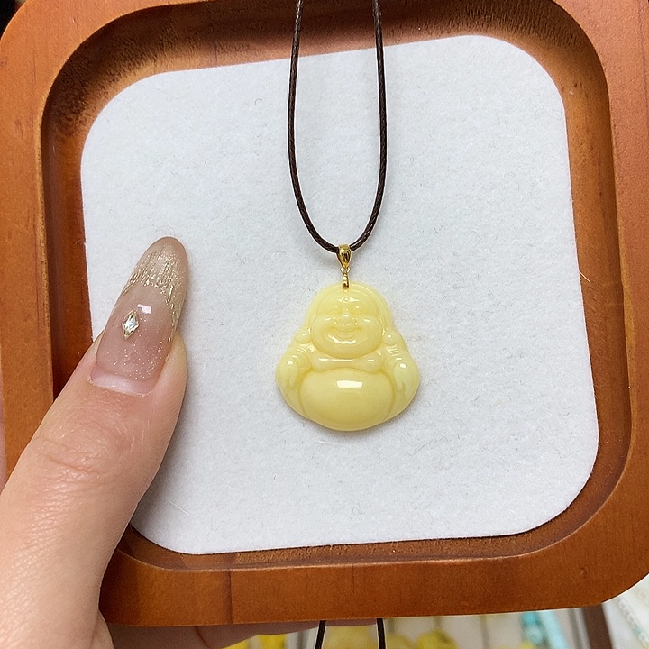 手链蜜蜡18K金镶嵌蜜蜡18k金吊坠项链