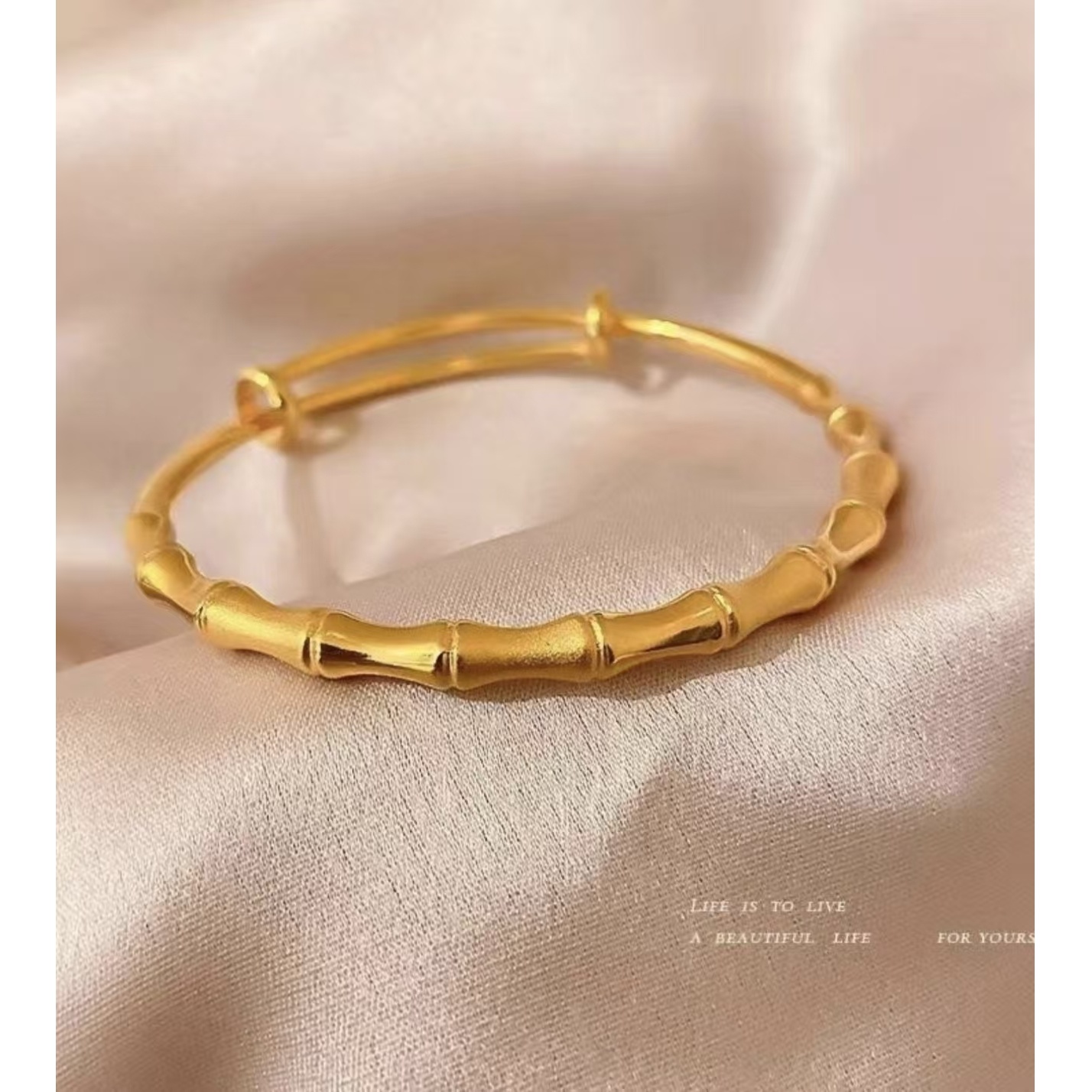 金红阁【徐总】轻奢款金色竹节节节高升推拉手镯【SPCS48】