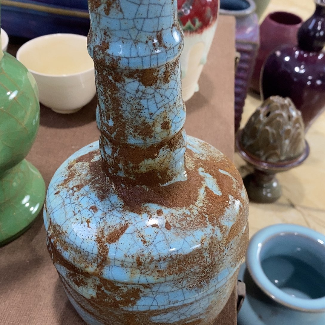 瓷片官窑竹节瓶12355