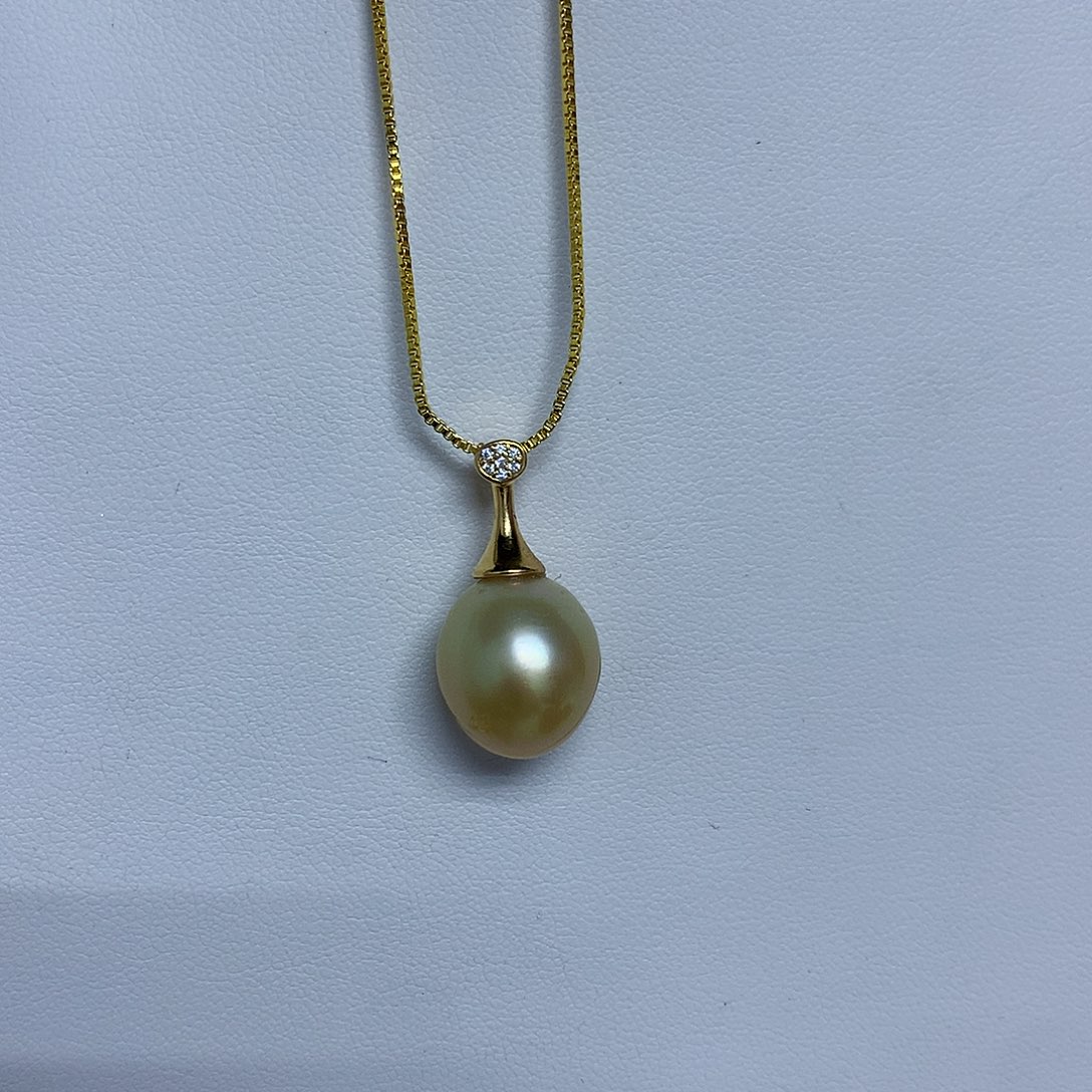 海水珍珠吊坠(不含链)银S925镶嵌12-13