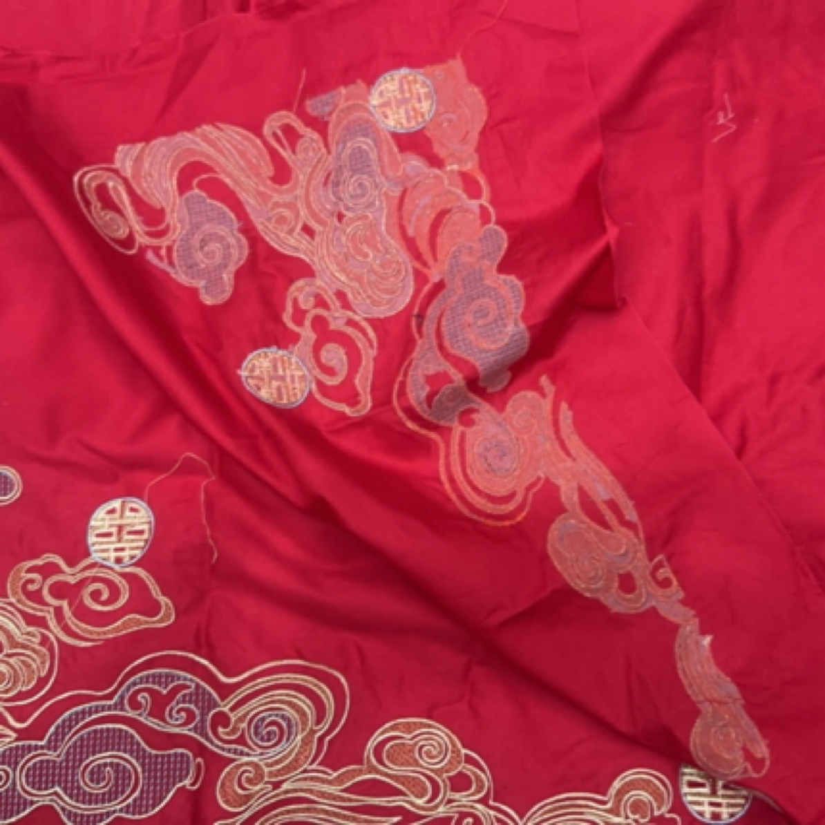 重工刺绣全棉枕头裁片60x80拍一发四