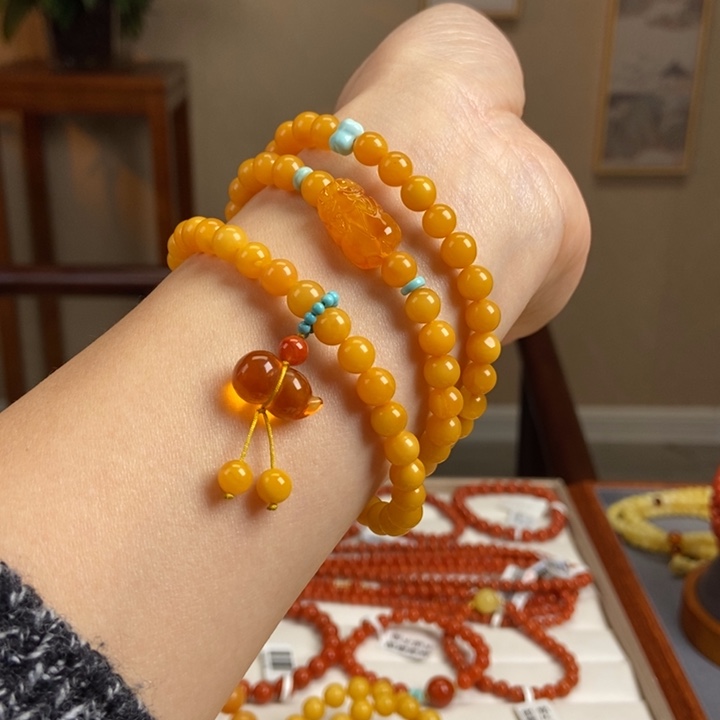 琥珀手链未镶嵌蜜蜡手串6