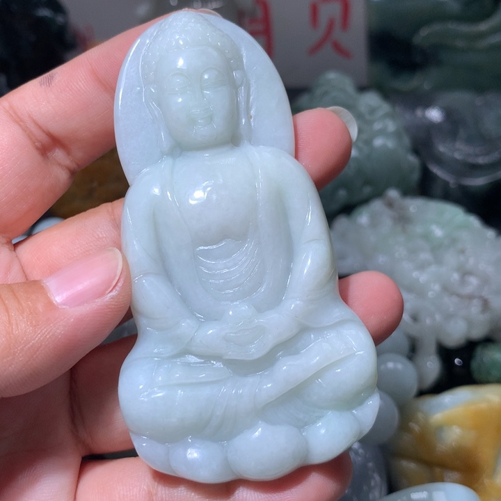 翡翠未镶嵌颈饰保真天然A货翡翠