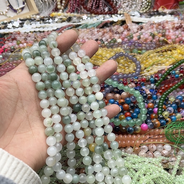 玛瑙/玉髓珠宝半成品未镶嵌2条8mm天山翠