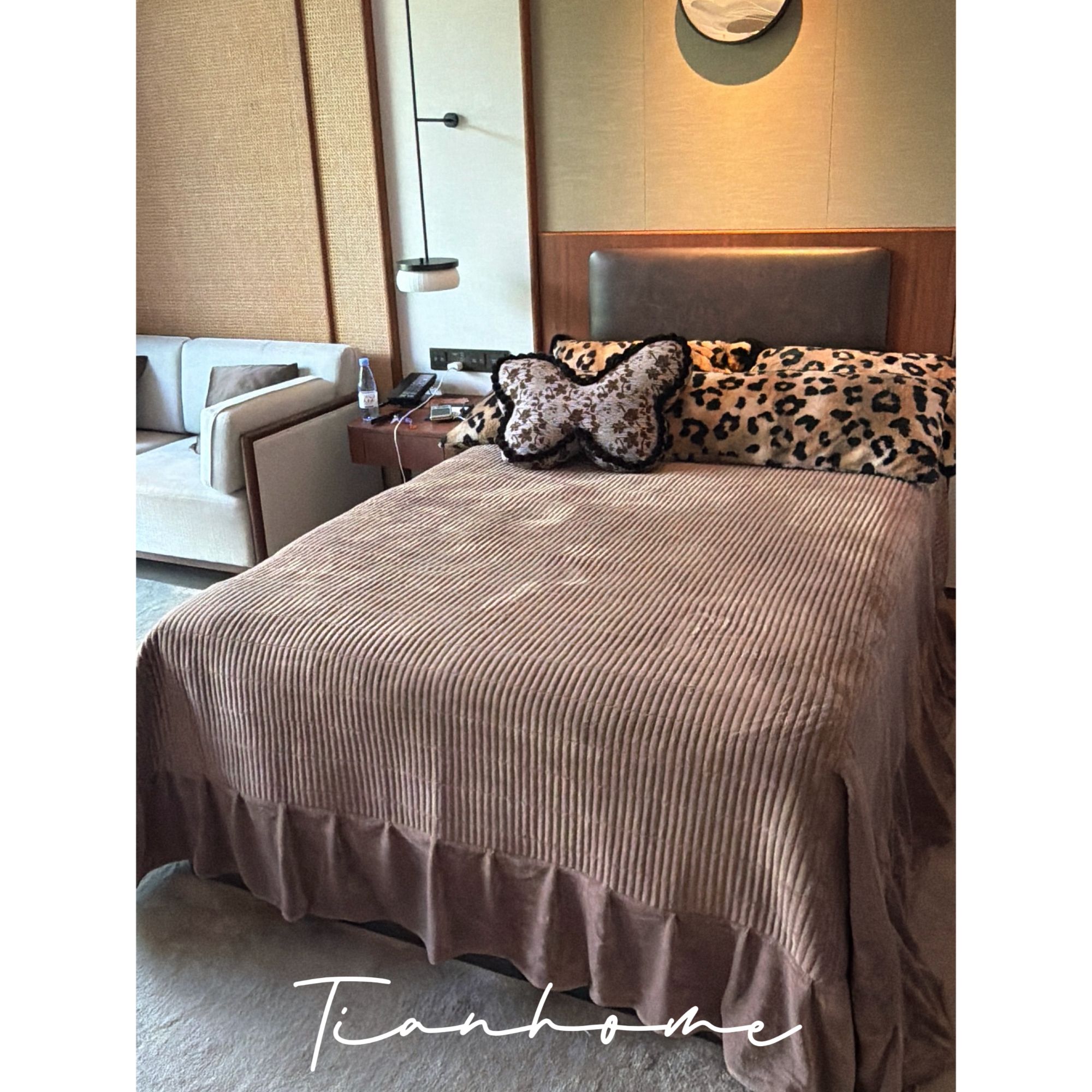 【美拉德小金条系列绒夹棉床盖】单床盖  冬季加绒保暖 软糯舒适