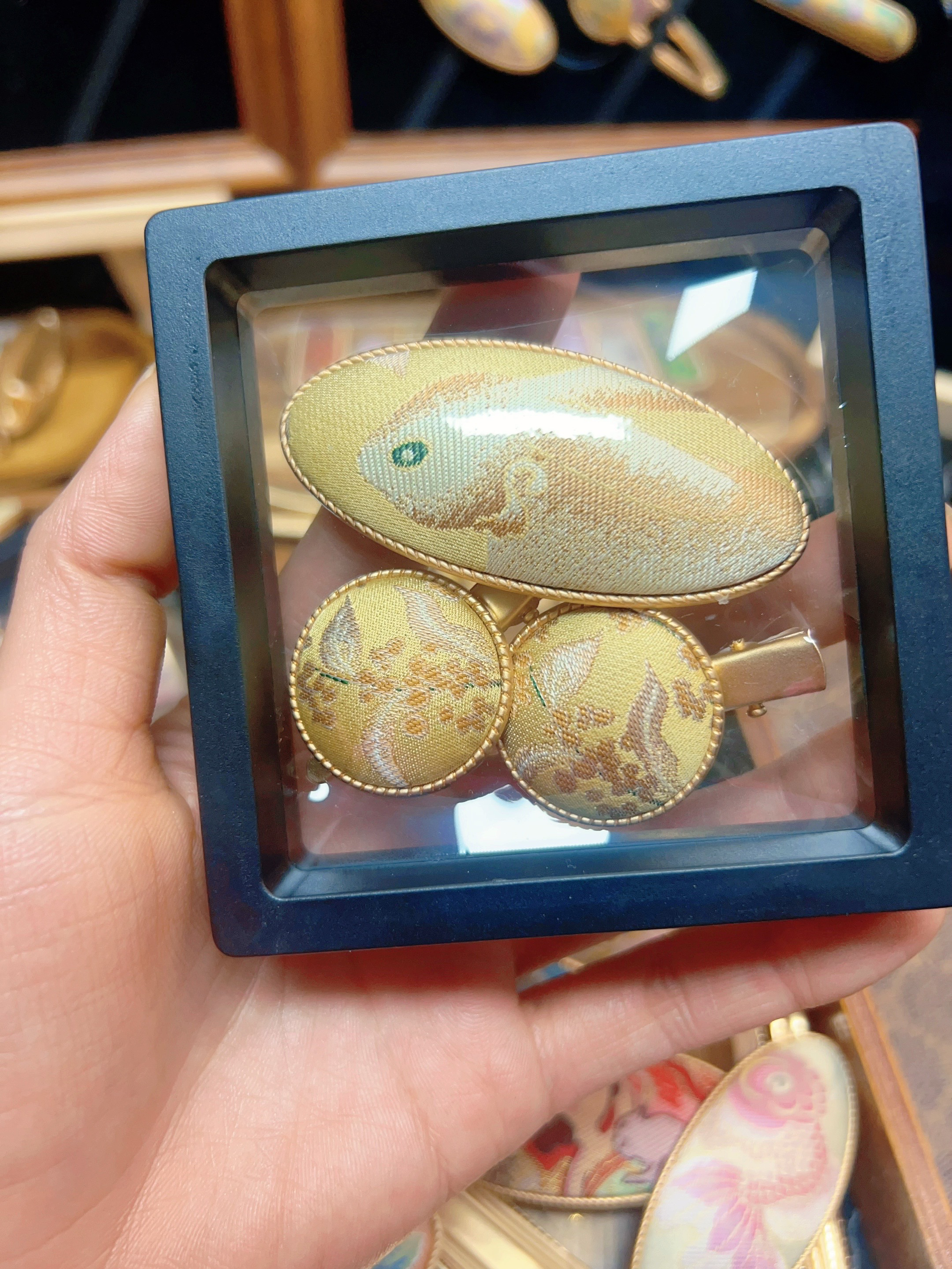 非遗纯手工名家宋锦弹簧发夹夹子发卡抓夹➕小边夹一对