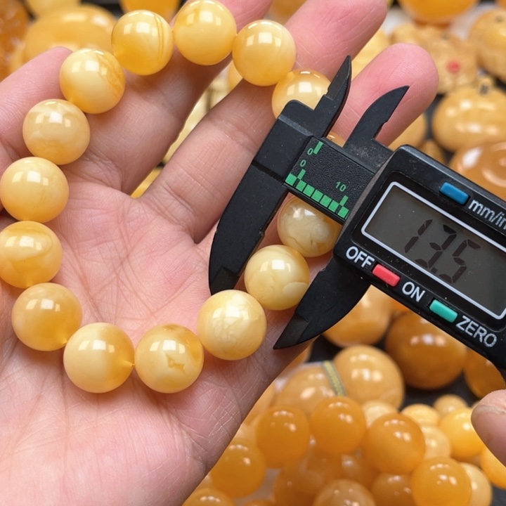 蜜蜡裸石未镶嵌蜜蜡手串