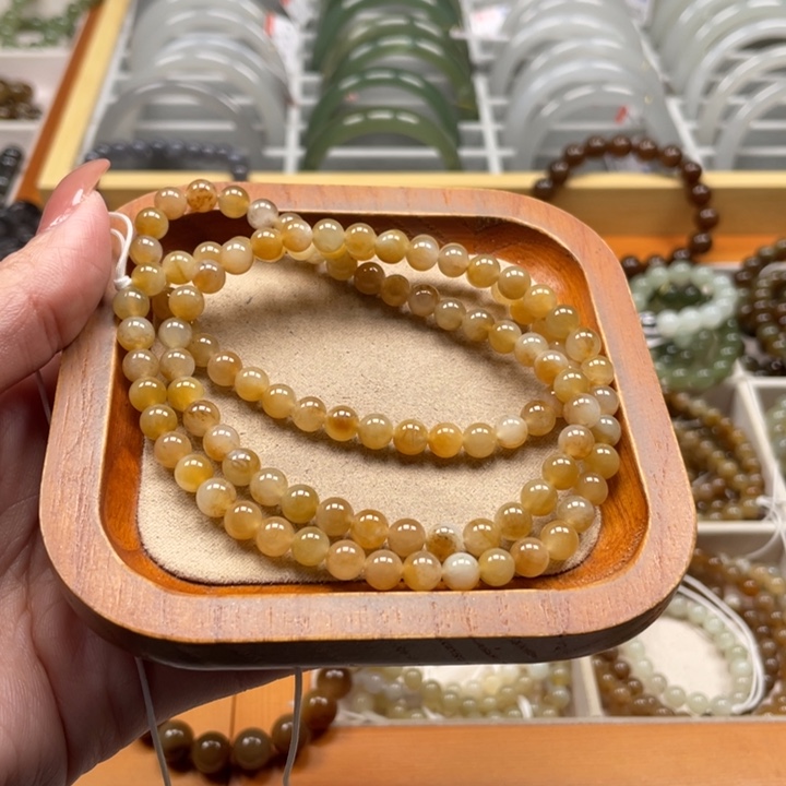 和田玉珠串6mm未镶嵌