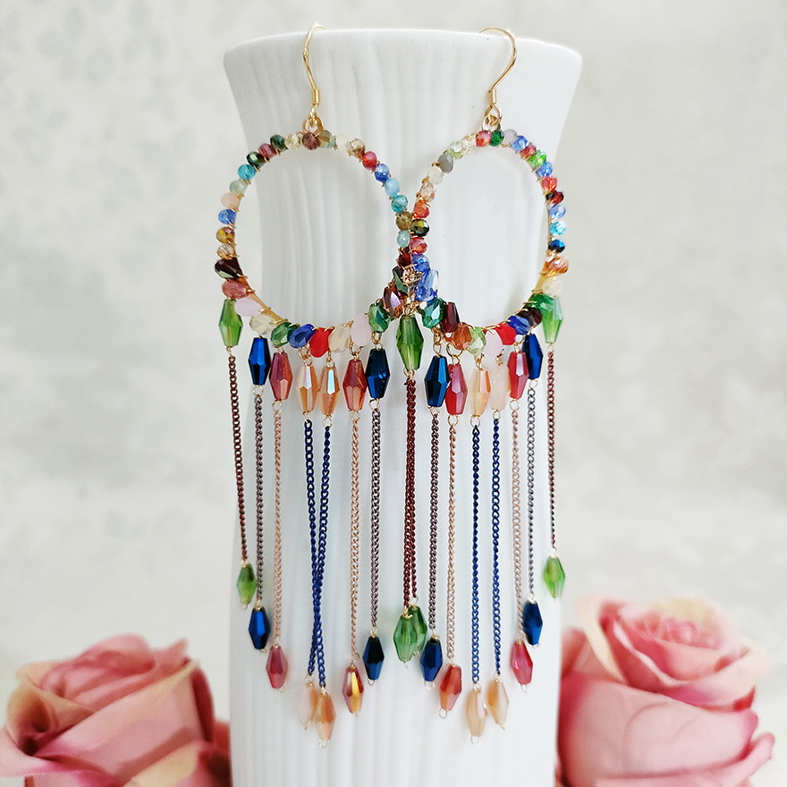 铜合金玻璃耳饰 民族风纯手工制作耳环2096