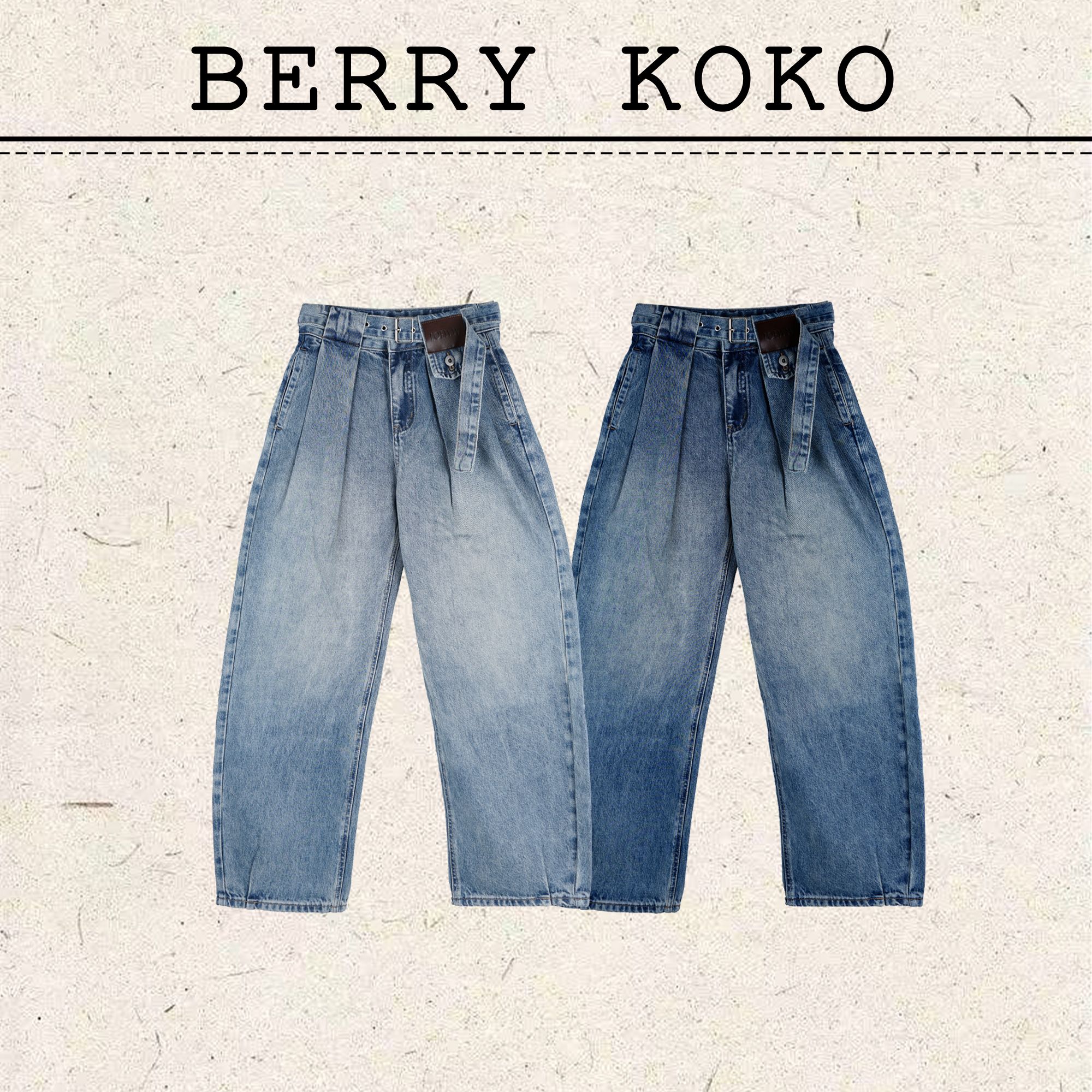  四季款“慵懒风”重磅洗水“腰带款”“捏褶”牛仔裤K211