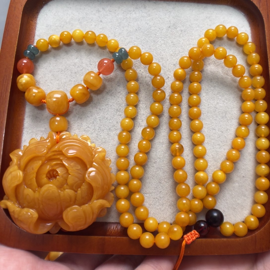 蜜蜡未镶嵌项链吊坠