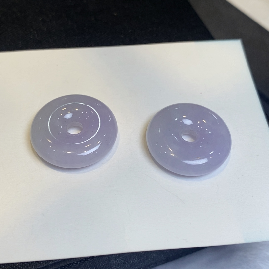 翡翠耳饰未镶嵌冰紫甜甜圈