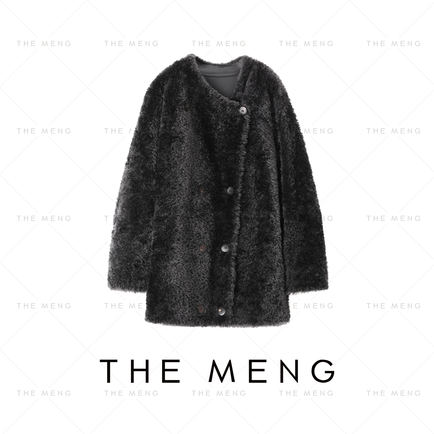 THE MENG【情话】Lacon拉贡羊皮革皮毛一体皮草#M253M1139 LZ