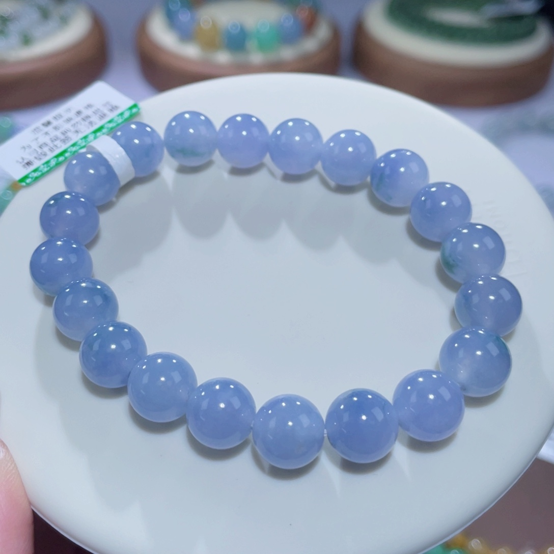 未镶嵌手链翡翠冰蓝紫飘花