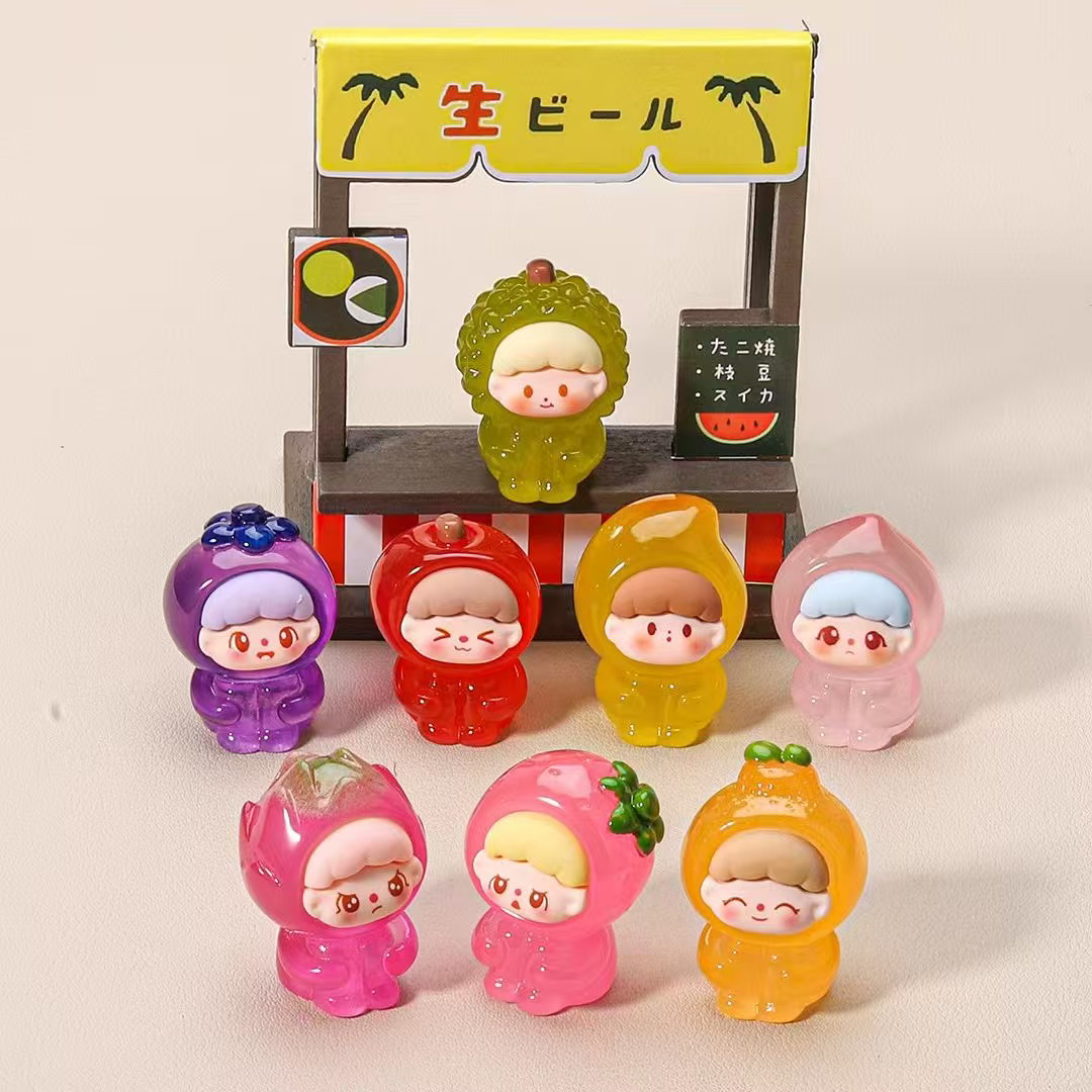 卡通可爱水果崽崽树脂摆件DIY饰品配件创意钥匙扣材料