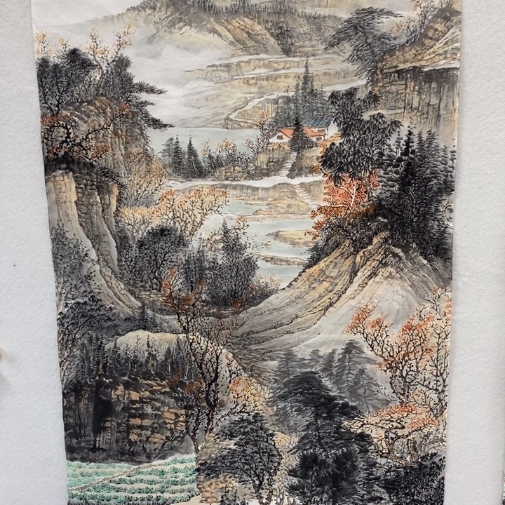 国画太行清秋四尺竖幅