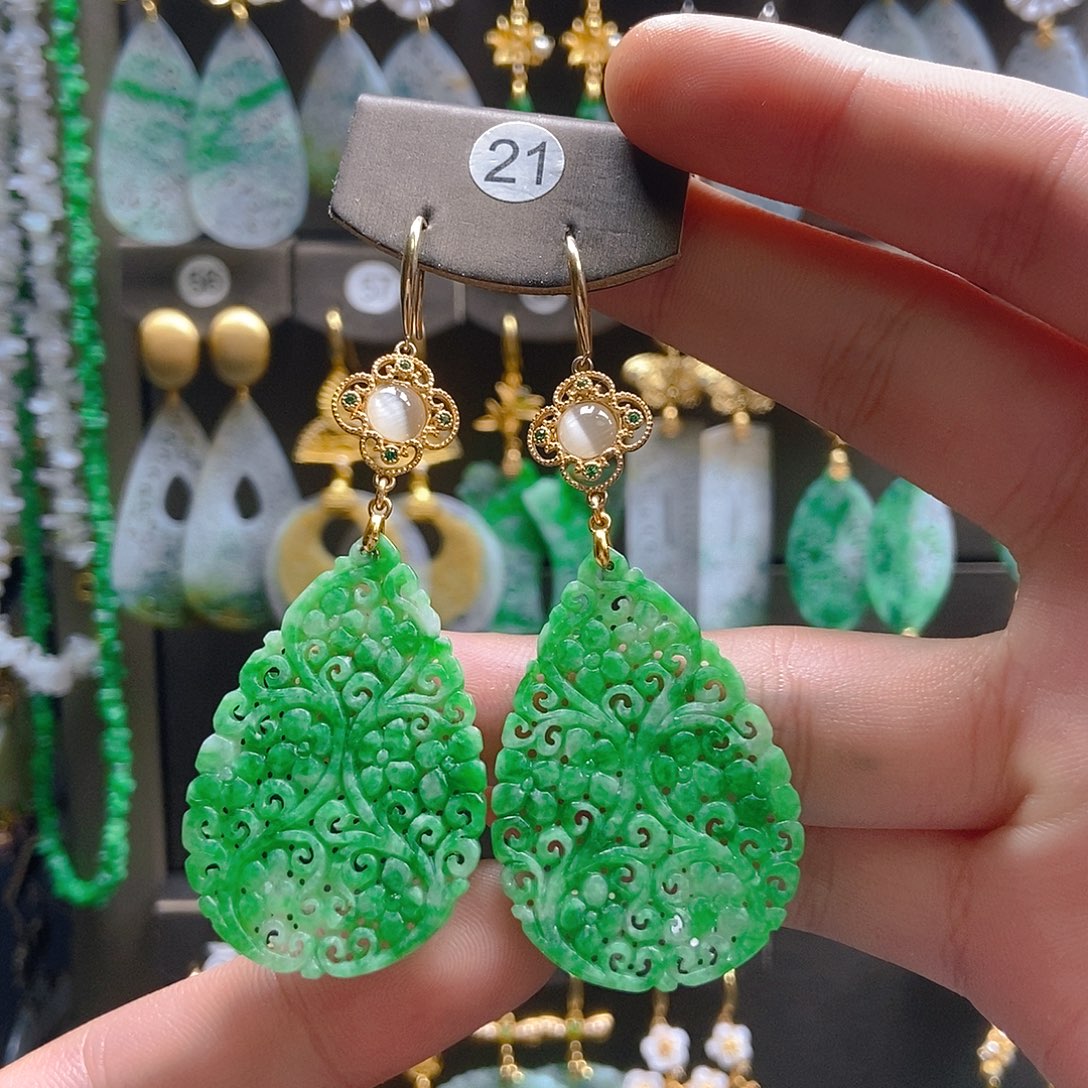 翡翠未镶嵌耳饰翡翠