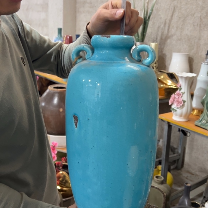 瓶高度40厘米口径6厘米微瑕捡漏针眼