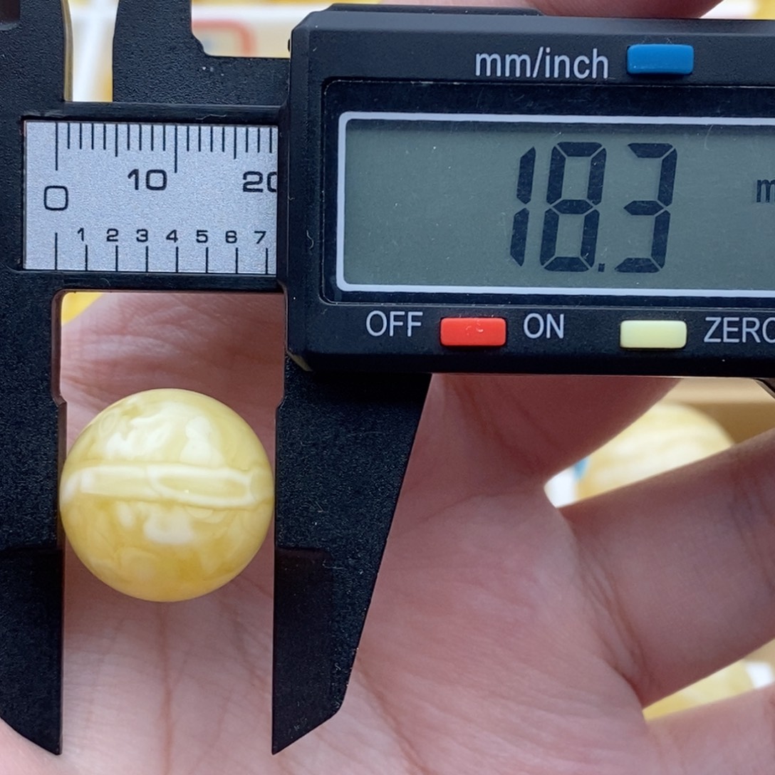 未镶嵌蜜蜡裸石蜜蜡圆珠白花一线天