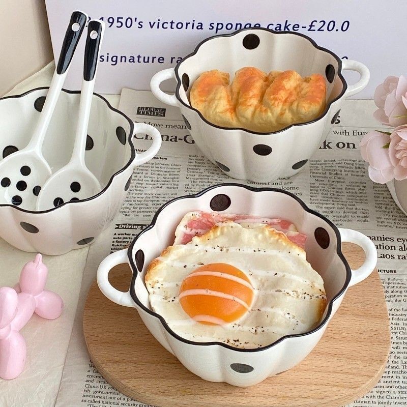 赫本带耳总长6英寸南瓜碗高颜值防烫家用水果沙拉餐具酸奶汤碗