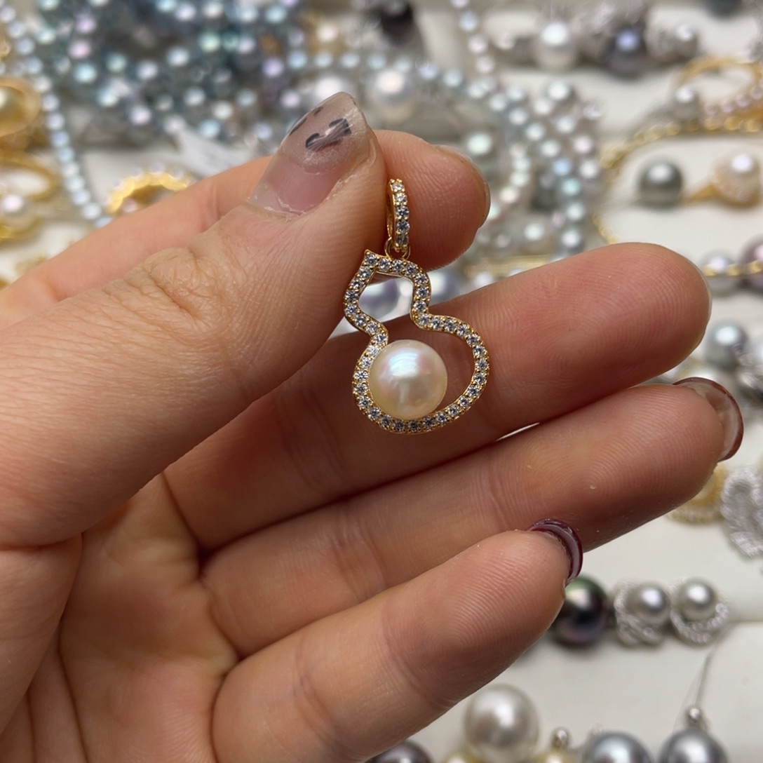 海水珍珠吊坠(不含链)银S925镶嵌