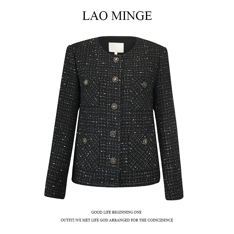 老敏哥 绵羊毛混纺气质高级感2025年新款女厚款小香外套AF236651