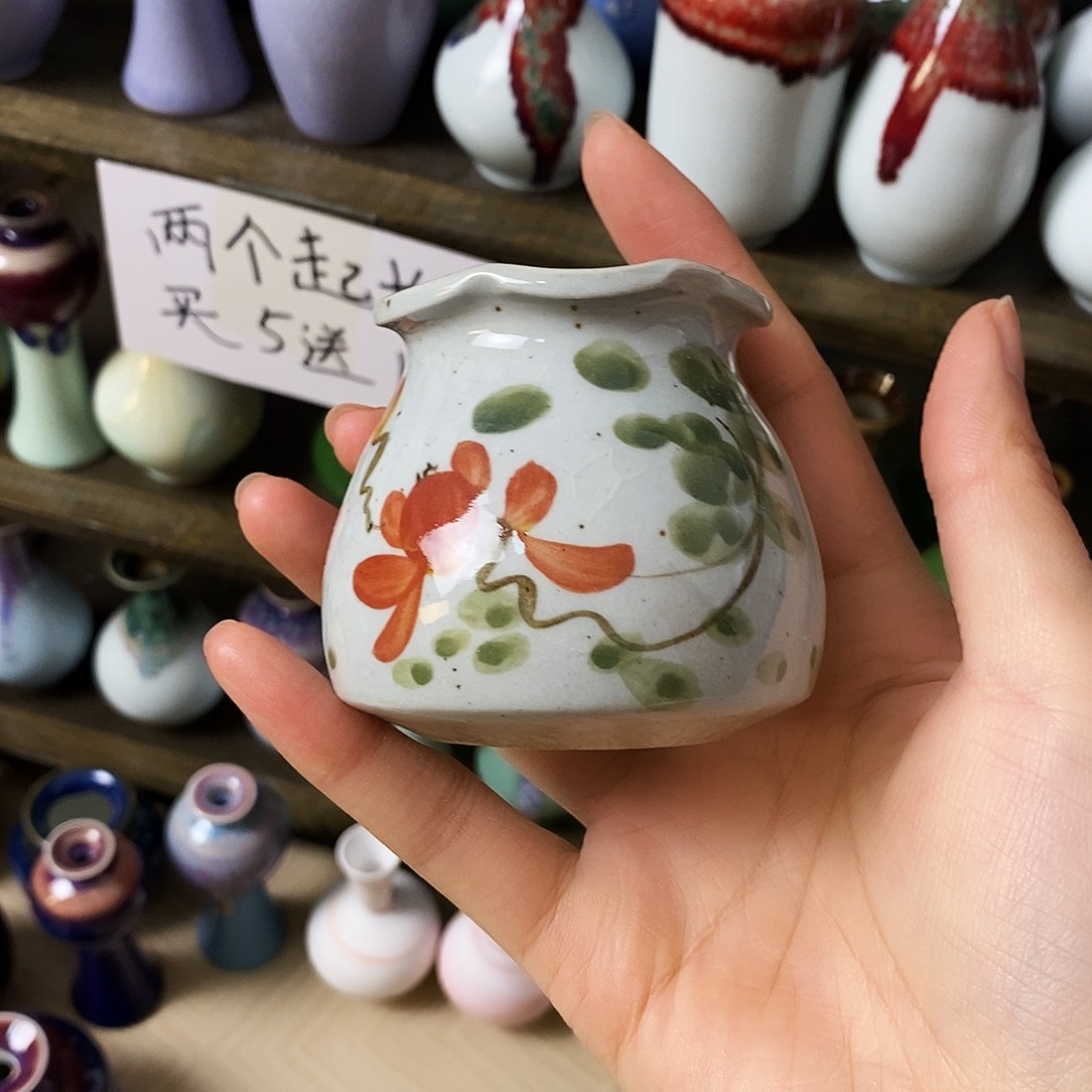 摆件景德镇高温陶瓷小花瓶