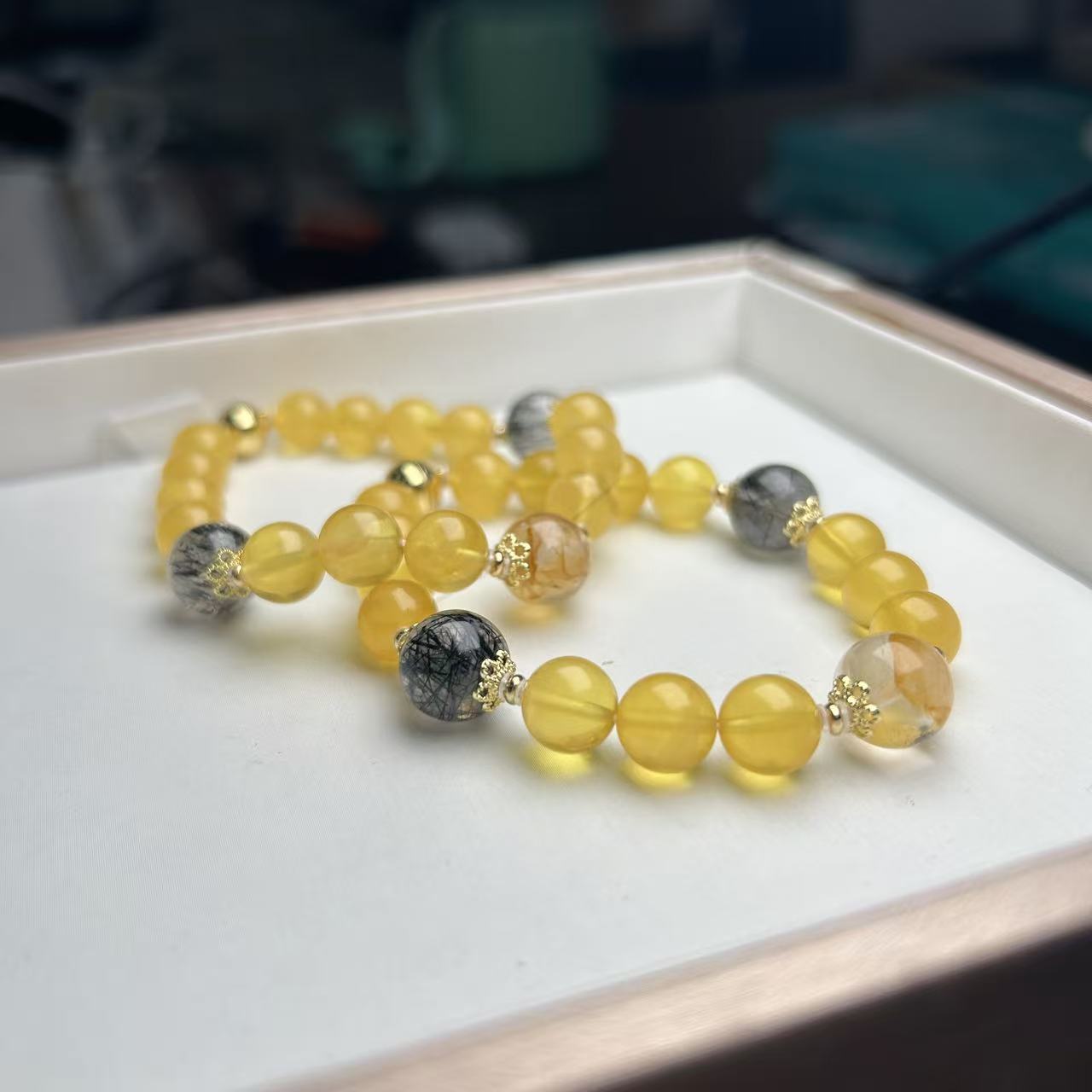 【老王十二星座专属】JJ51090天然蜜蜡摩羯座手串时尚多样性发一