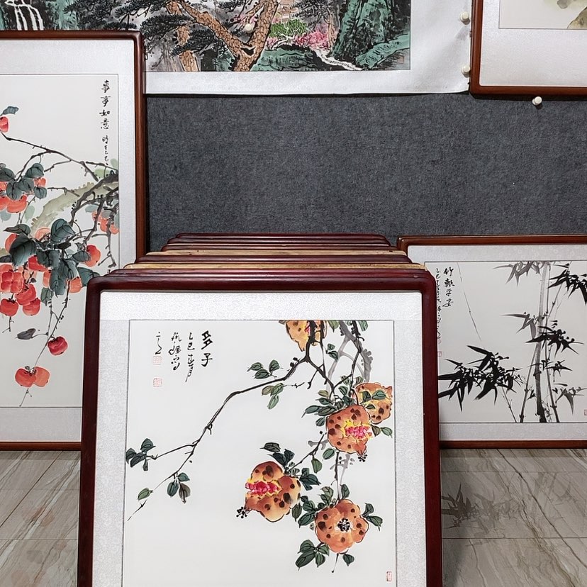 【闪购商品】国画书画作品带框63×63厘米