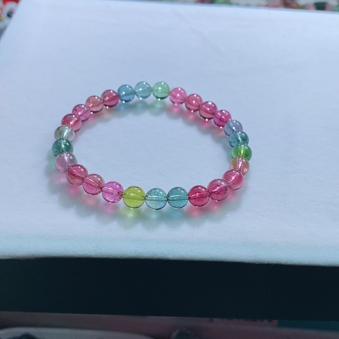 碧玺手链未镶嵌6.7mm左右