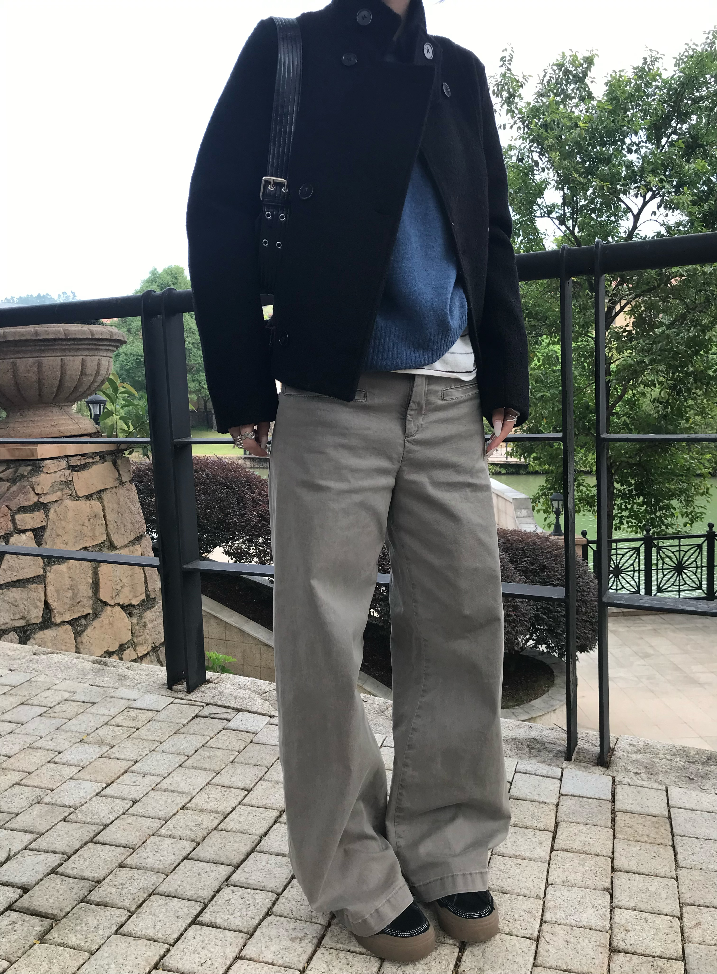 JYZ SEASON.休闲直筒裤常规美式复古时尚常规款中高腰宽松版型裤