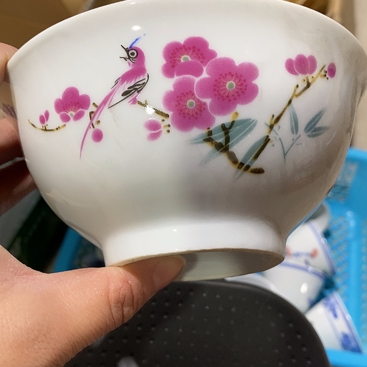 陶其他景德镇5寸饭碗翠竹红梅