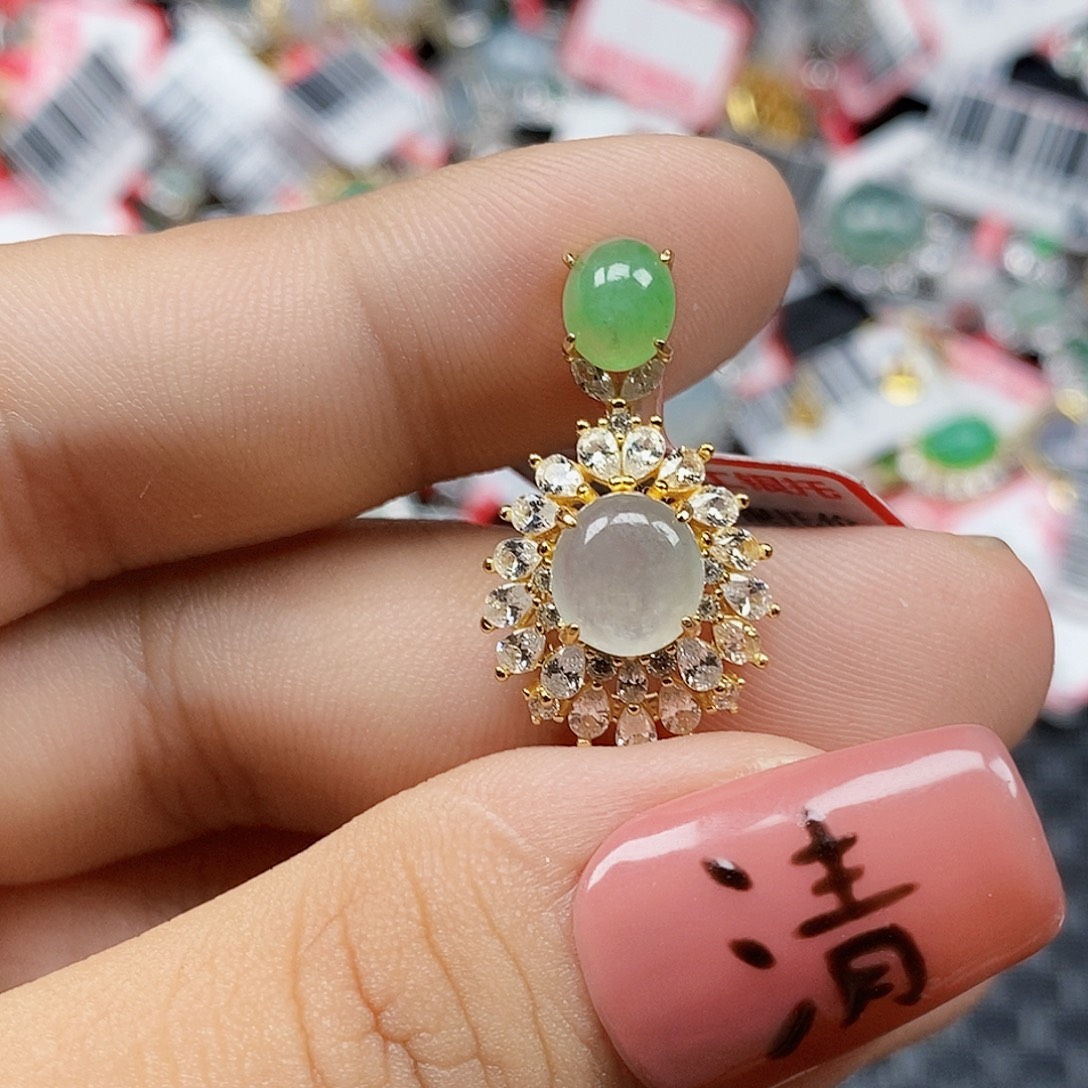 翡翠银S925镶嵌戒指