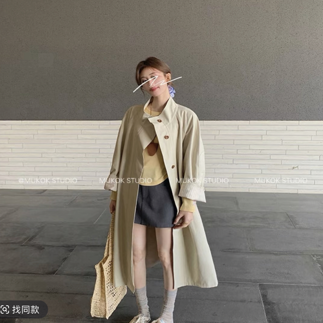 【dd】韩系显瘦小个子风衣高质感双层大气