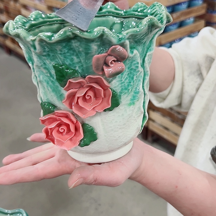 有孔.凑满10元发货多肉陶瓷花盆！