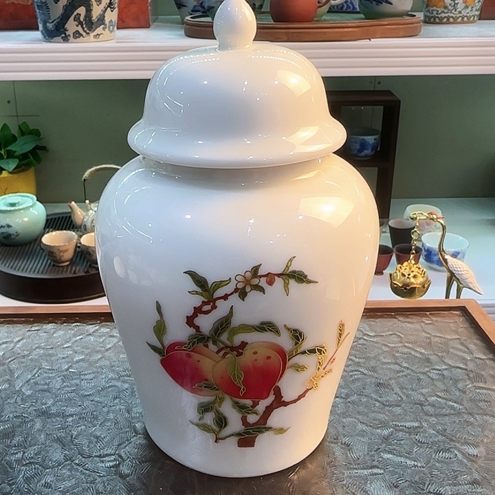 青花瓷器茶具套装茶叶罐个人杯