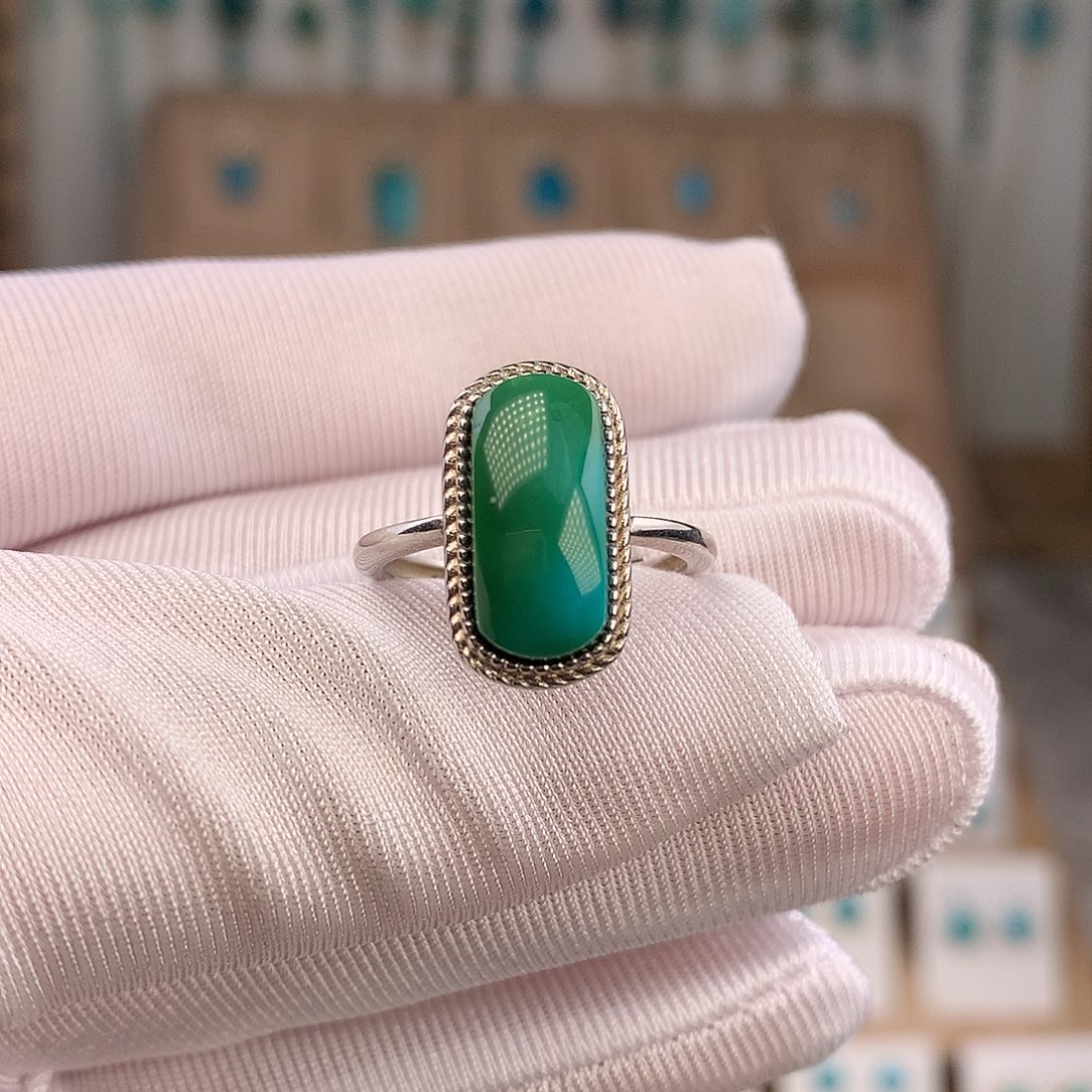 绿松石银S925镶嵌戒指