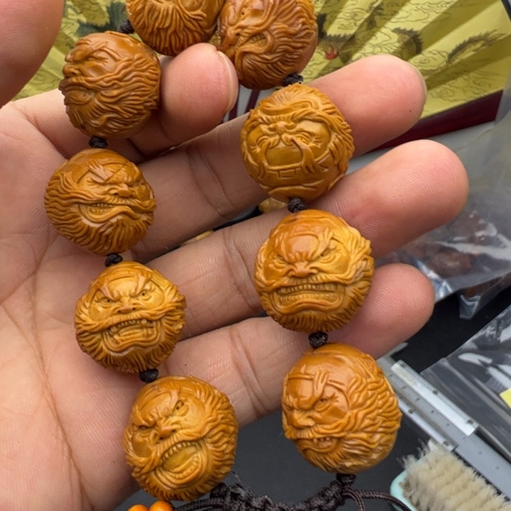 橄榄核手串/手链2.1正圆铁盒钟馗头