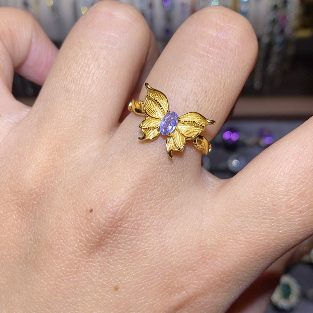 坦桑石戒指银S925镶嵌