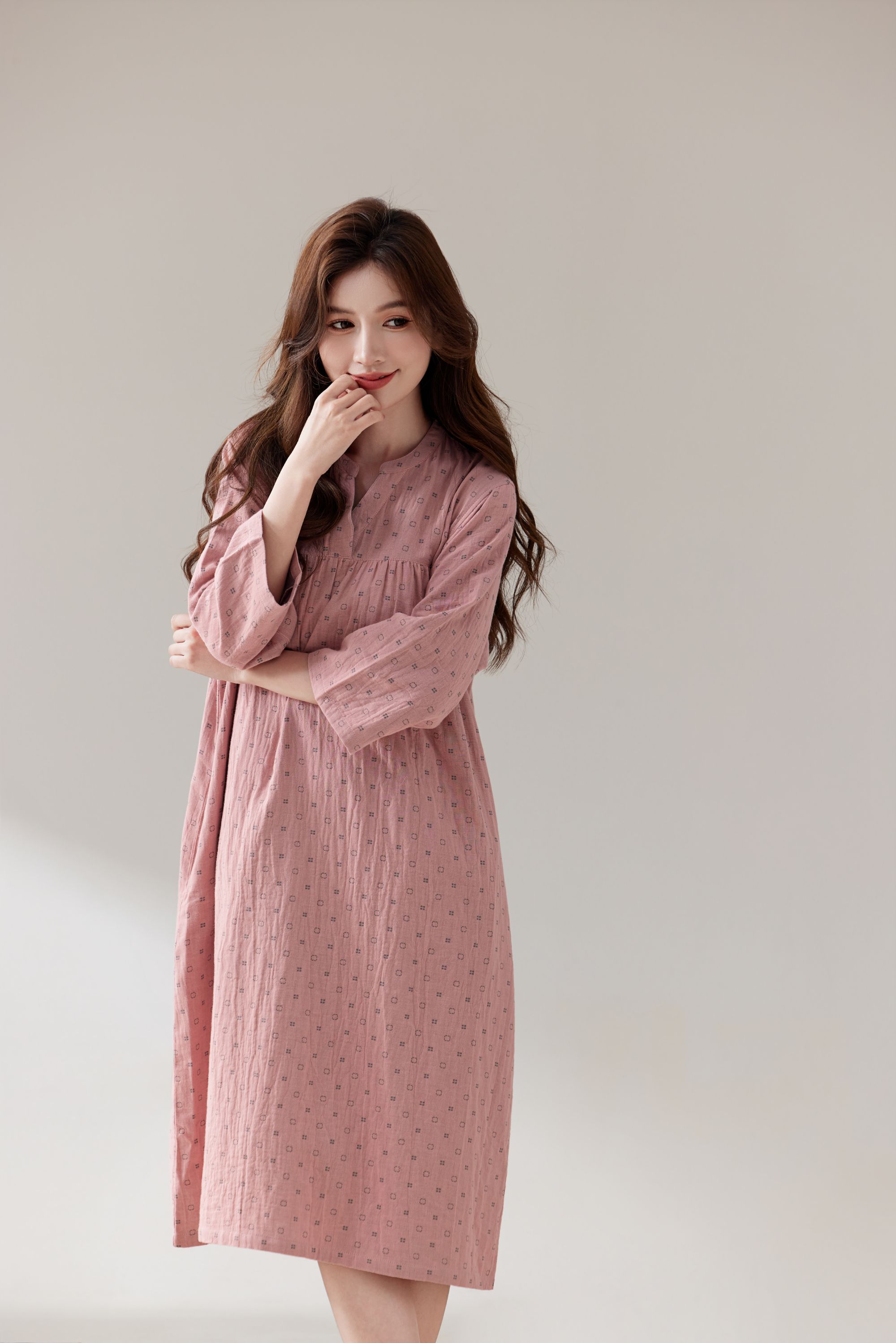 2025新款A类全棉双层纱色织提花纯棉睡裙精梳细纱半身裙