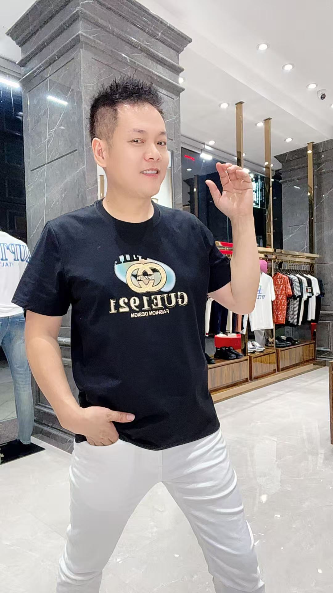 551夏季新款男士欧货时尚丝光液氨棉短袖