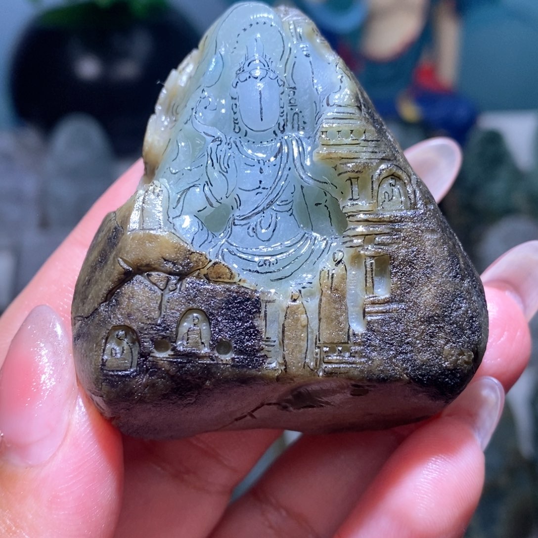 定制翡翠未镶嵌纯天然翡翠观音