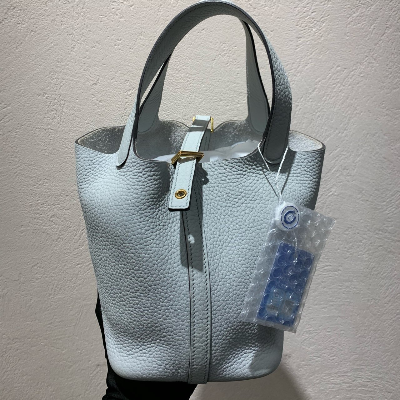 99新 Hermes/爱马仕 圣杯蓝菜篮子18 b刻 手提包