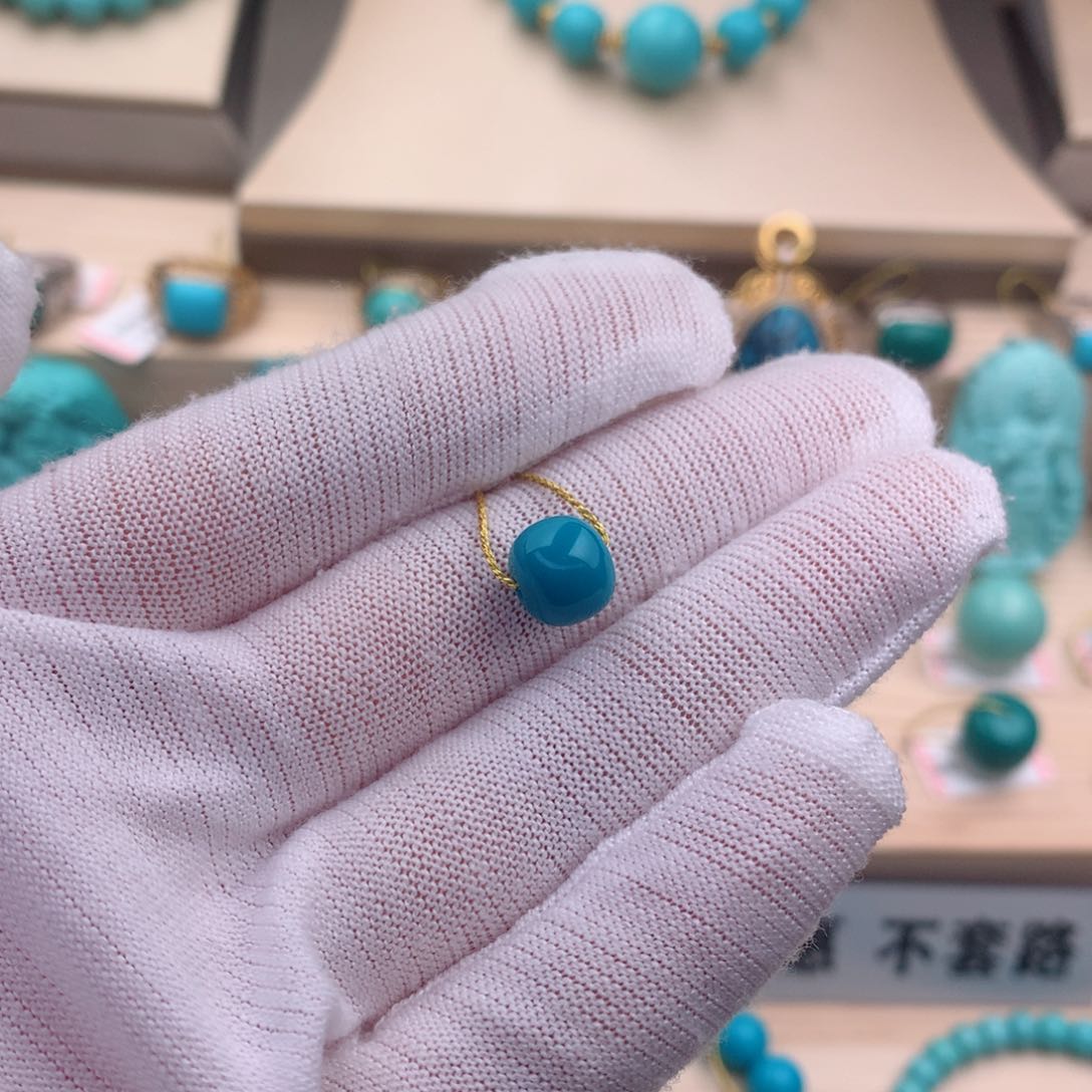 绿松石珠宝奇石未镶嵌8.7*7.7