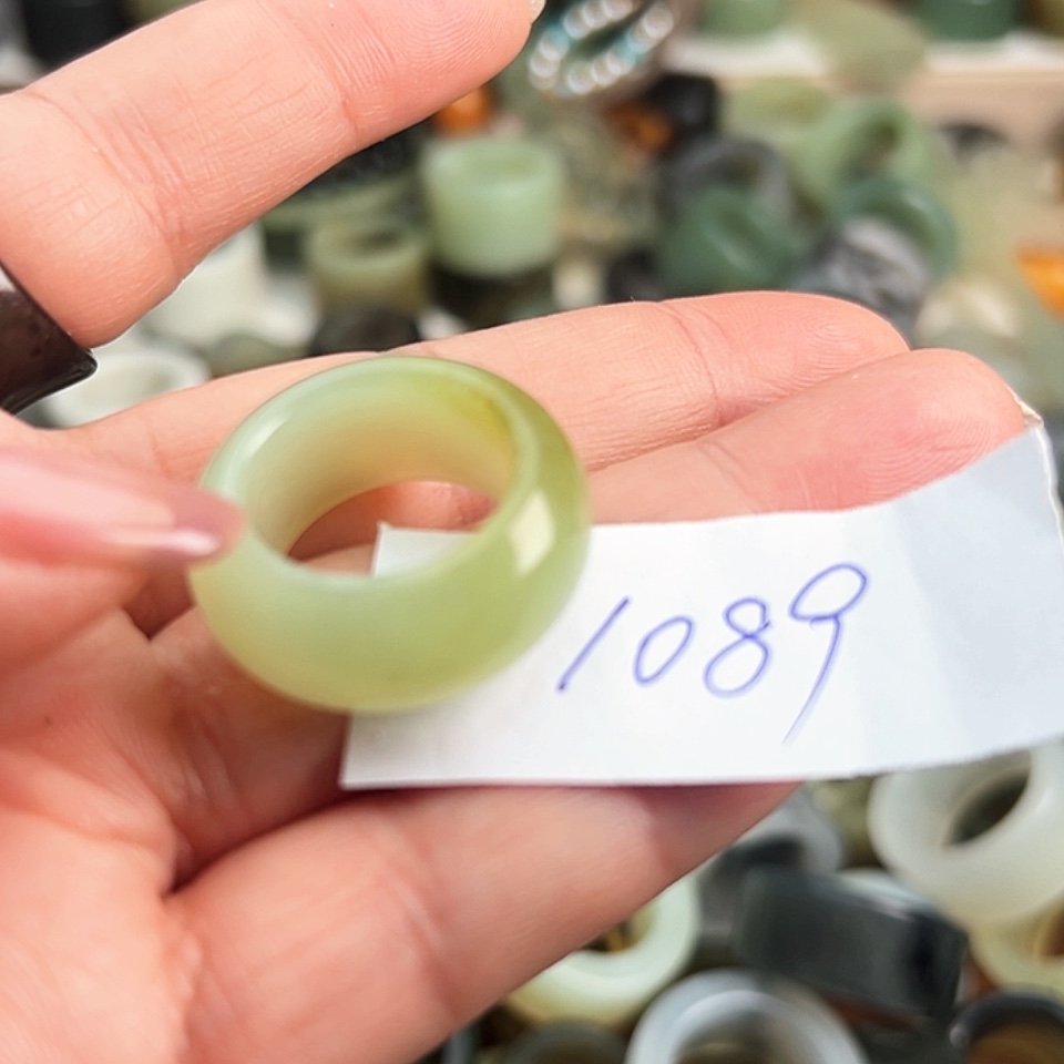 【闪购商品】合金蛇纹石玉戒指?****?
