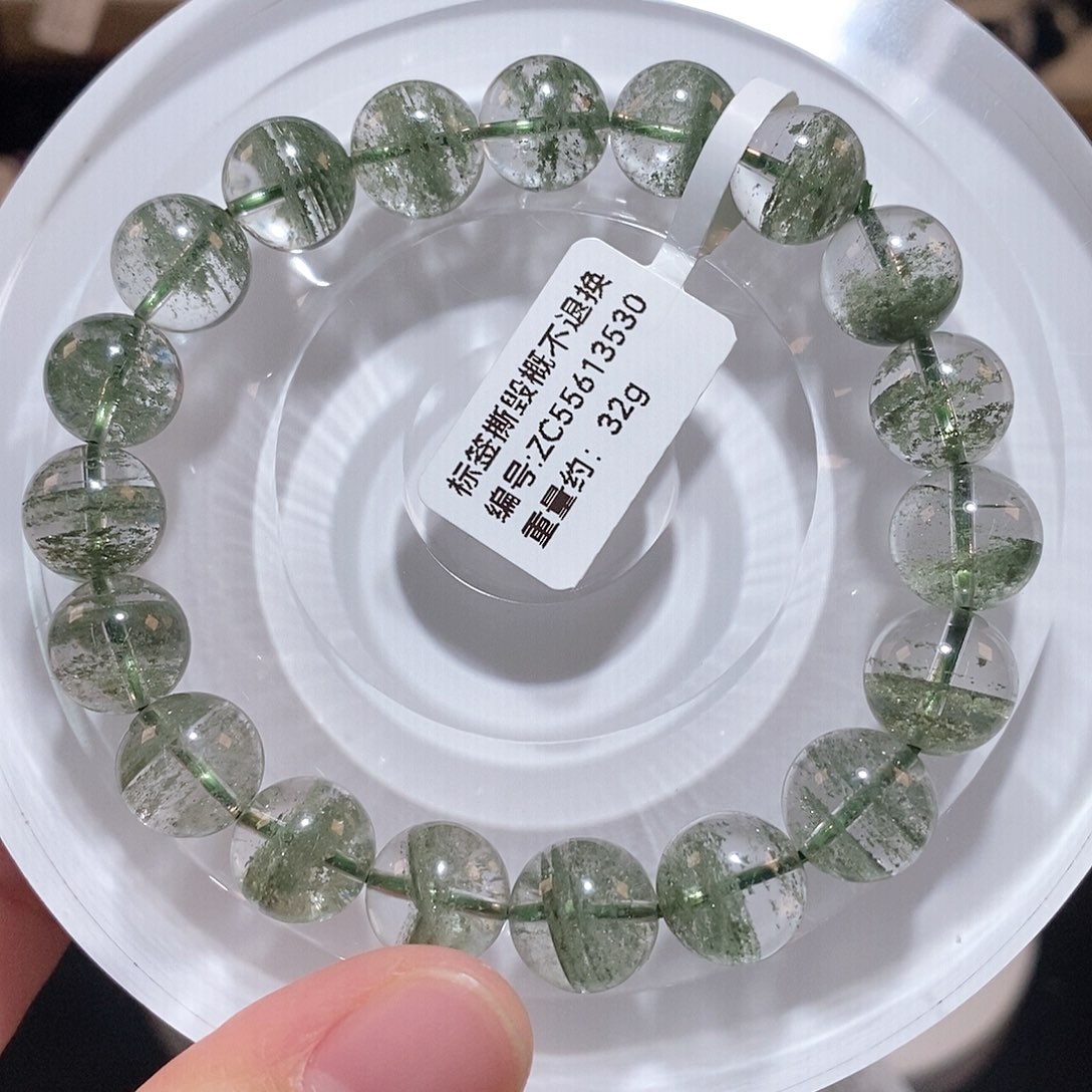 水晶手链未镶嵌F千层绿幽灵10.5